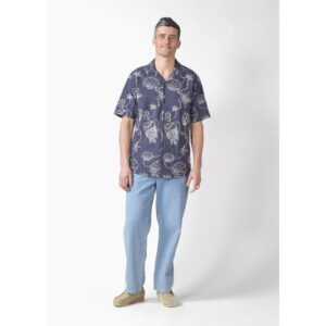 ANDY NAVY/WHITE KC3846 SKJORTE S/S - Billede 3