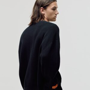 KNIT BLACK OVERSIZED STRIK - Billede 2