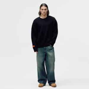 KNIT BLACK OVERSIZED STRIK - Billede 4